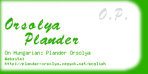 orsolya plander business card